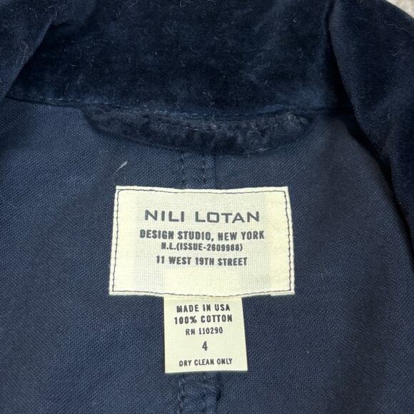 Nili Lotan Velvet 2 Button Blazer Coat Women's 4 Quiet Luxury Velour - Picture 4 of 8